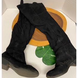 H&M Faux Leather Over The Knee Riding Boots